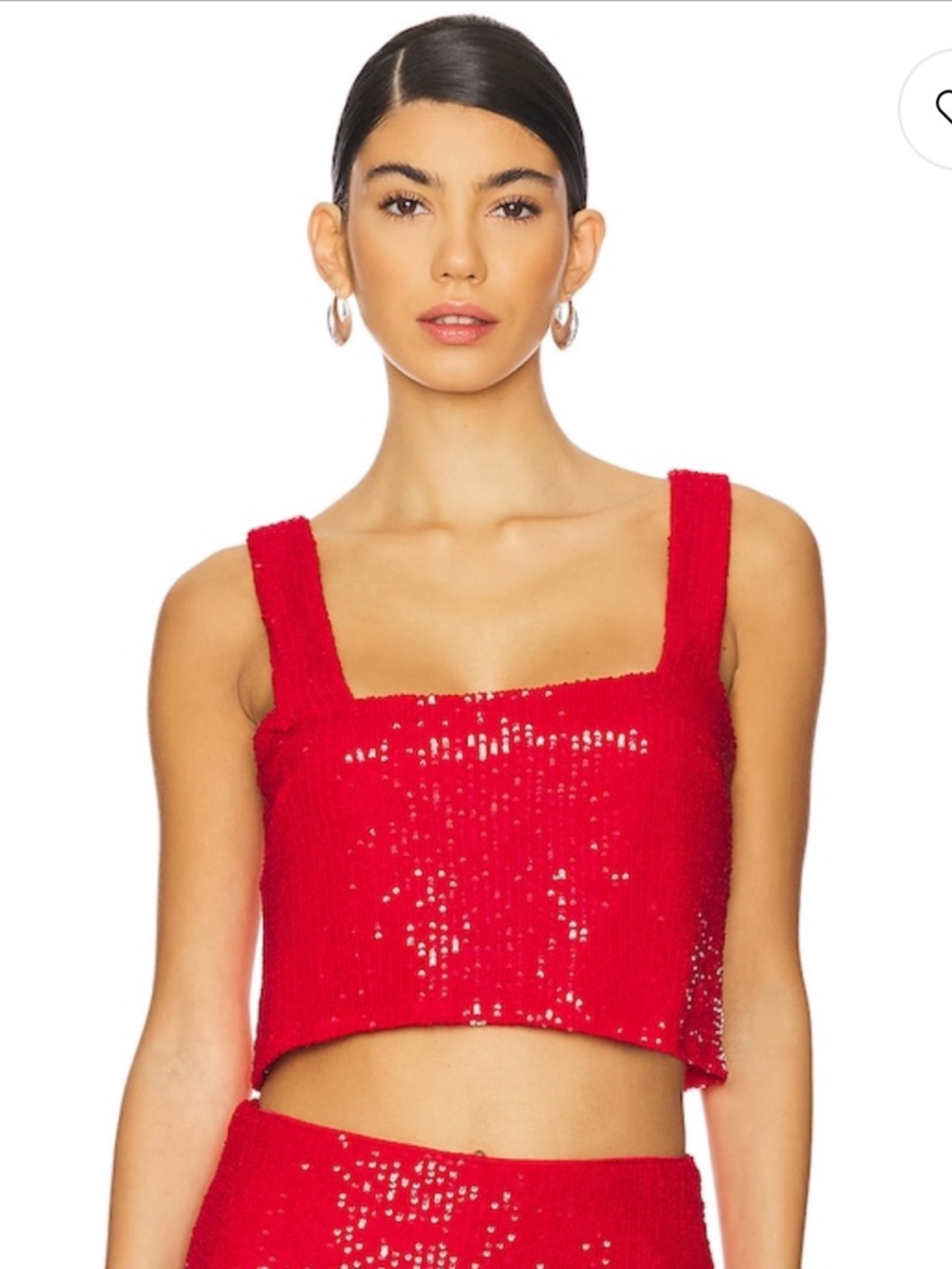 Show Me Your Mumu Tara Crop Top in red sequins